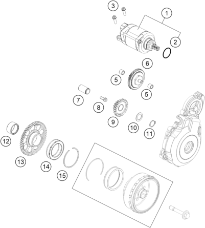 Sprängskiss: Electric Starter – KTM FREERIDE 350 2015