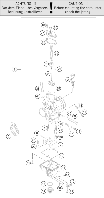 Sprängskiss: Carburetor – KTM FREERIDE 250 R 2016