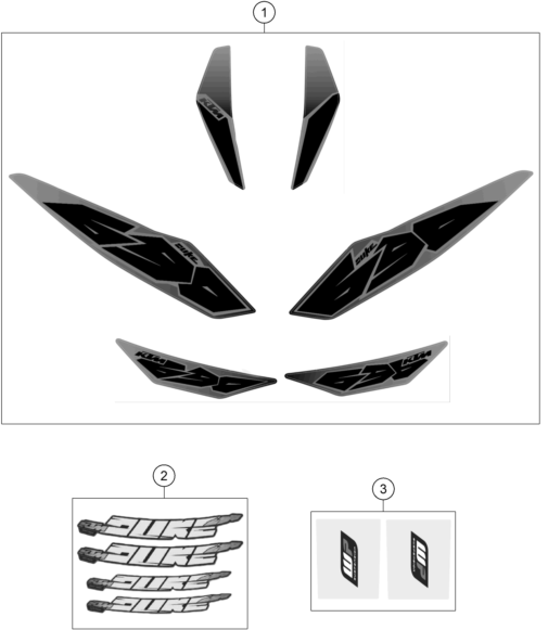 Sprängskiss: Decal – KTM 690 DUKE BLACK ABS 2015