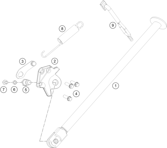 Sprängskiss: Side / Center Stand – KTM 450 RALLY FACTORY REPLICA 2015