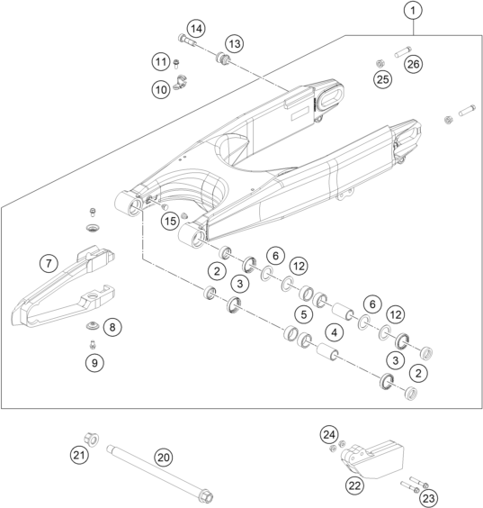Sprängskiss: Swing Arm – KTM 450 RALLY FACTORY REPLICA 2015