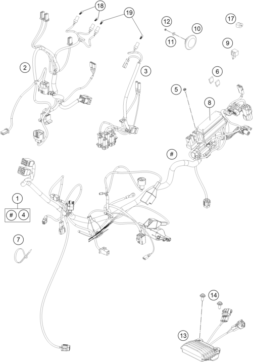 Sprängskiss: Wiring Harness – KTM 450 RALLY FACTORY REPLICA 2015