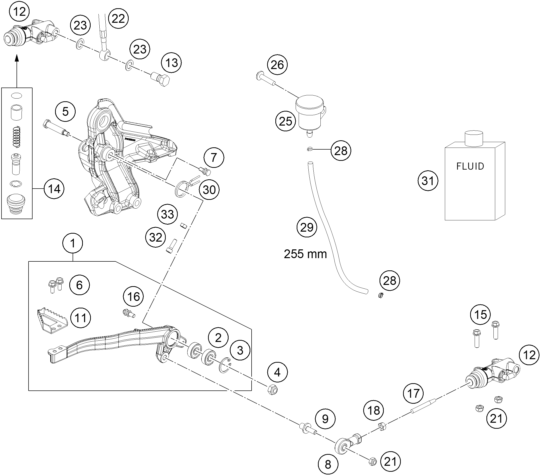 Sprängskiss: Rear Brake Control – KTM 450 RALLY FACTORY REPLICA 2015