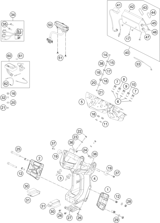Sprängskiss: Instruments / Lock System – KTM 450 RALLY FACTORY REPLICA 2015