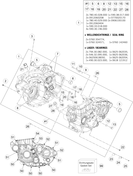 Sprängskiss: Engine Case – KTM 450 RALLY FACTORY REPLICA 2015