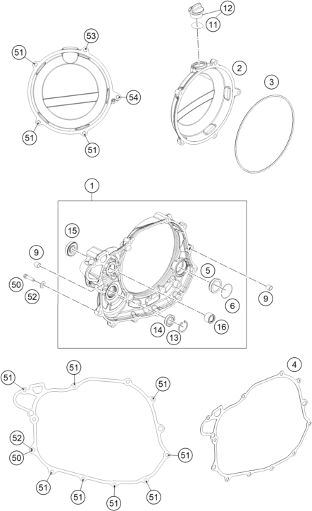 Sprängskiss: Clutch Cover – KTM 450 RALLY FACTORY REPLICA 2015