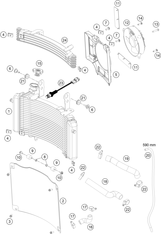 Sprängskiss: Cooling System – KTM 450 RALLY FACTORY REPLICA 2015