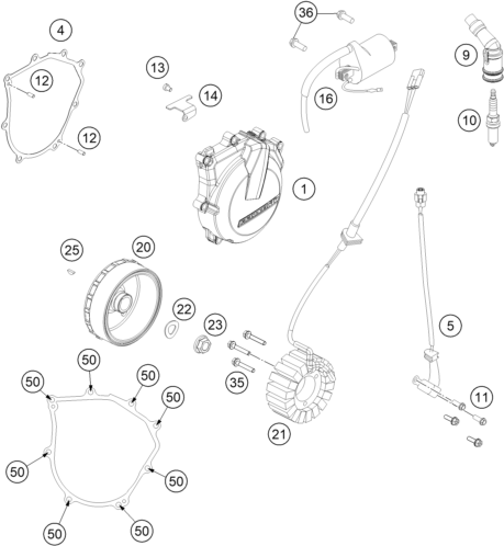 Sprängskiss: Ignition System – KTM 450 RALLY FACTORY REPLICA 2015