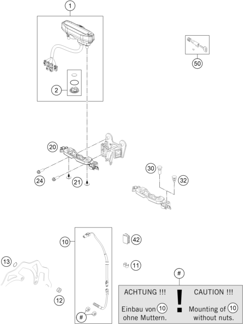Sprängskiss: Instruments / Lock System – KTM 250 EXC SIX-DAYS 2015