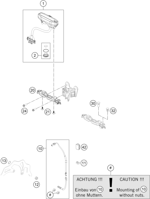 Sprängskiss: Instruments / Lock System – KTM 300 EXC CKD 2015
