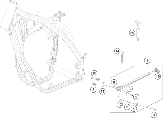 Sprängskiss: Side / Center Stand – KTM 300 EXC CKD 2015