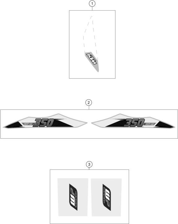 Sprängskiss: Decal – KTM 350 XCF-W 2015