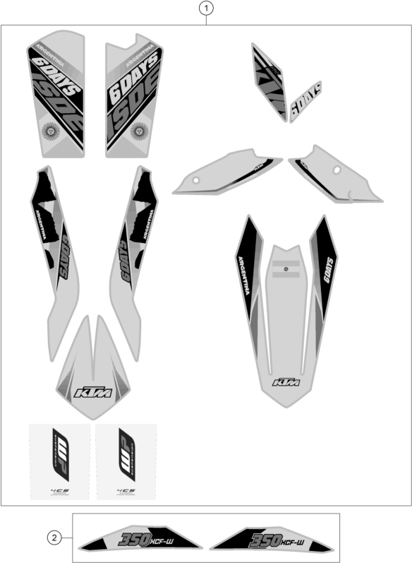 Sprängskiss: Decal – KTM 350 XCF-W SIX DAYS 2015