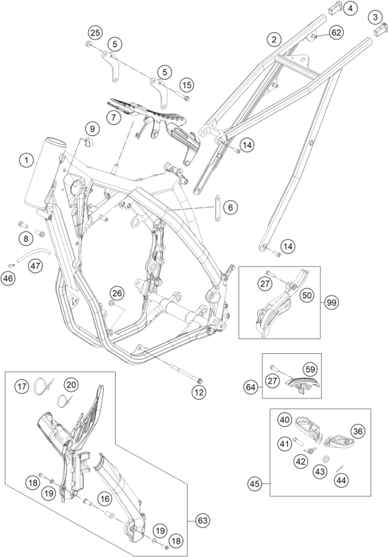 Sprängskiss: Frame – KTM 450 XC- F 2015