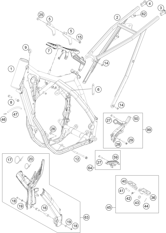 Sprängskiss: Frame – KTM 250 SX-F 2015