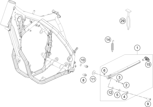 Sprängskiss: Side / Center Stand – KTM 450 XC- F 2015