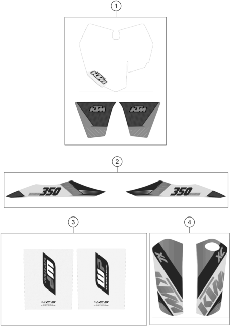 Sprängskiss: Decal – KTM 350 XC-F 2015
