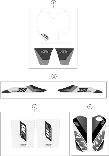 Sprängskiss: Decal – KTM 350 SX-F 2015