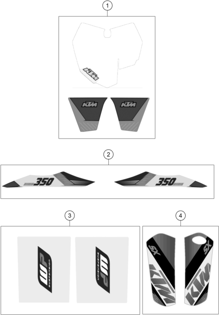 Sprängskiss: Decal – KTM 350 SX-F 2015