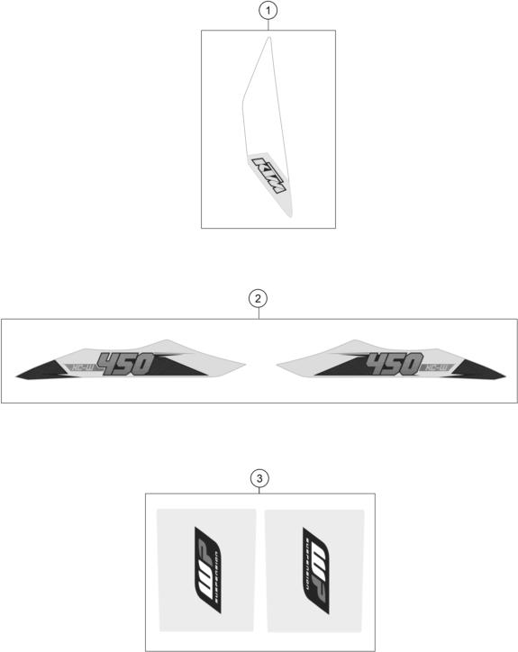 Sprängskiss: Decal – KTM 450 XC-W 2015