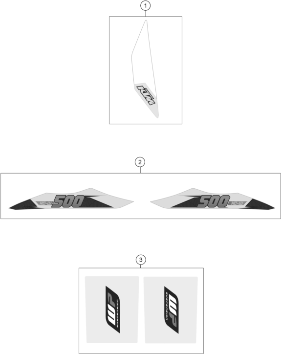 Sprängskiss: Decal – KTM 500 XC-W 2015