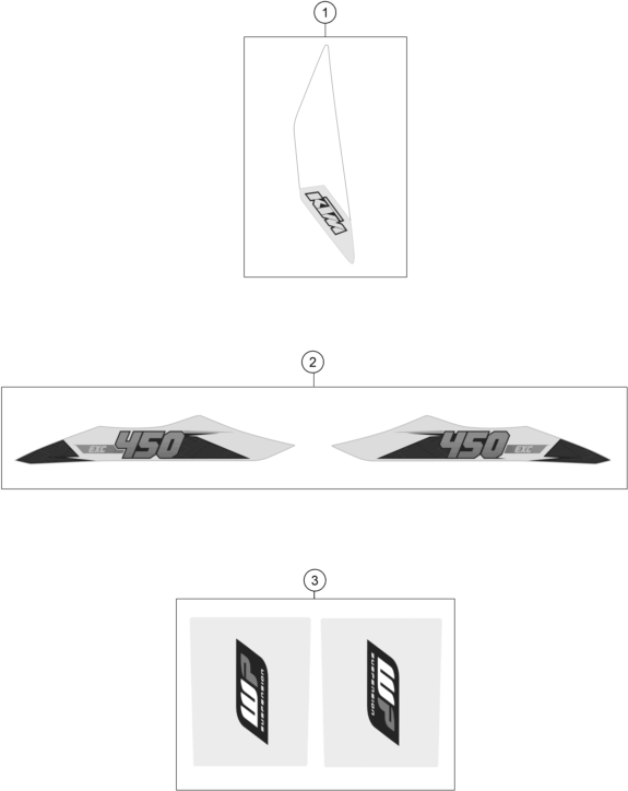 Sprängskiss: Decal – KTM 450 EXC 2015