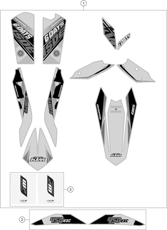 Sprängskiss: Decal – KTM 450 EXC SIX DAYS 2015