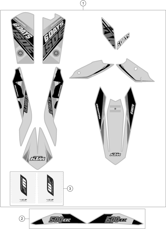 Sprängskiss: Decal – KTM 500 EXC SIX DAYS 2015