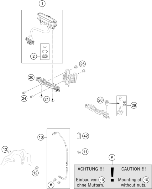 Sprängskiss: Instruments / Lock System – KTM 450 XC-W 2015