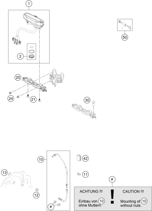 Sprängskiss: Instruments / Lock System – KTM 450 EXC 2015
