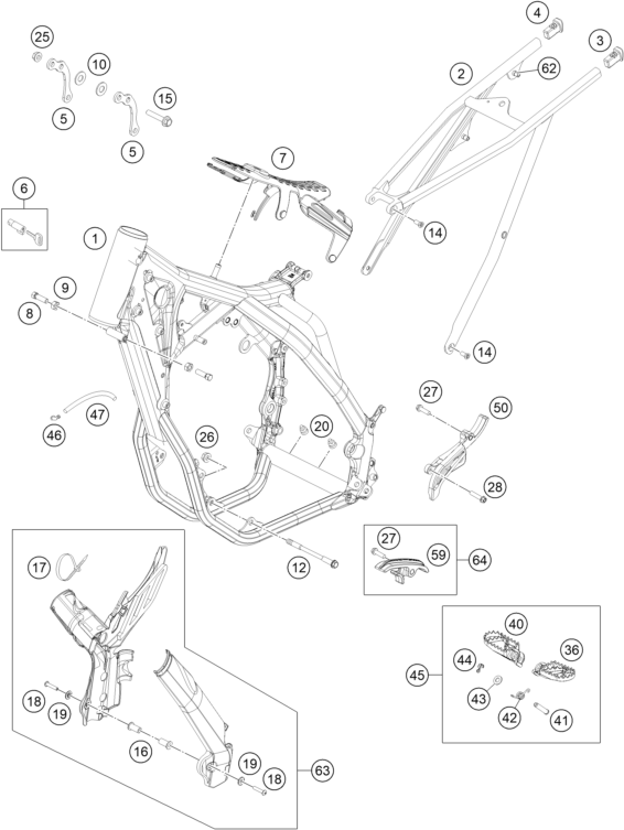 Sprängskiss: Frame – KTM 500 EXC SIX DAYS 2015