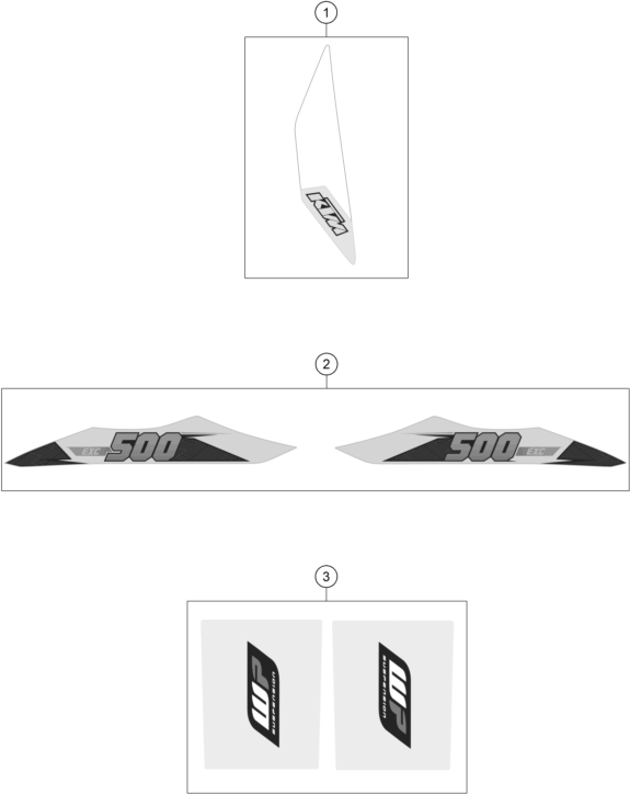 Sprängskiss: Decal – KTM 500 EXC 2015