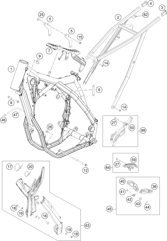 Sprängskiss: Frame – KTM 450 SX-F 2015