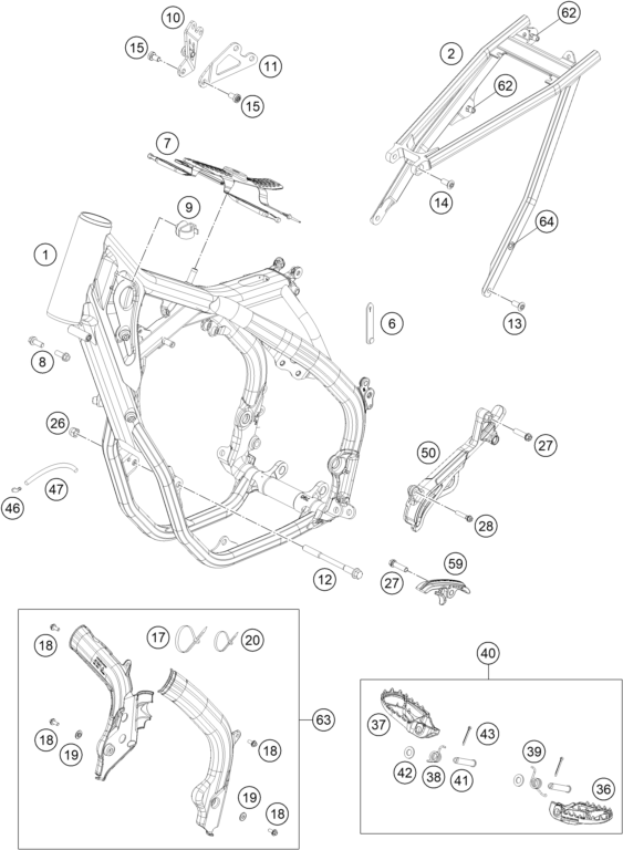 Sprängskiss: Frame – KTM 450 SX-F FACTORY EDITION 2015
