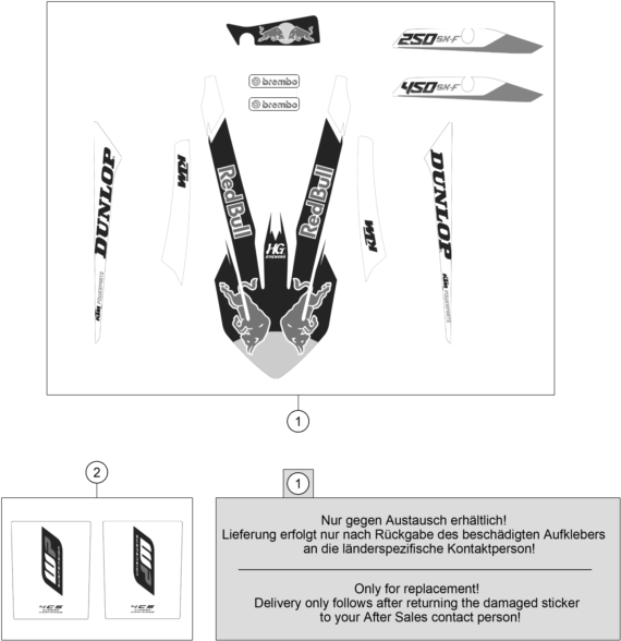 Sprängskiss: Decal – KTM 250 SX-F FACTORY EDITION 2015