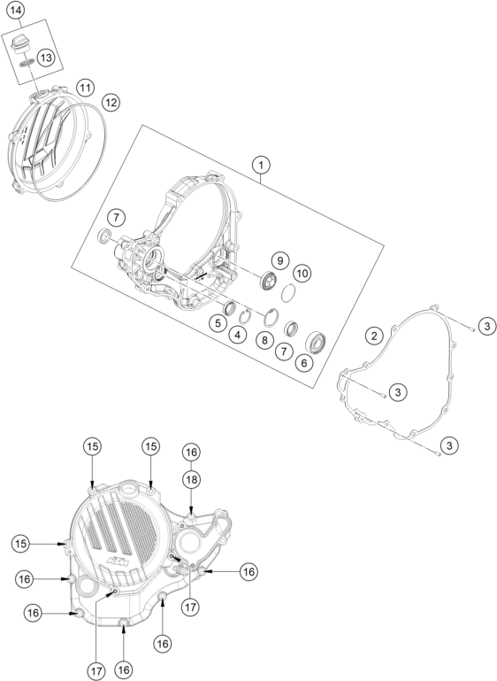 Sprängskiss: Clutch Cover – KTM 350 SX-F 2016