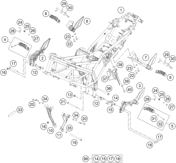 Sprängskiss: Frame – KTM 390 DUKE BL. ABS B.D. 16