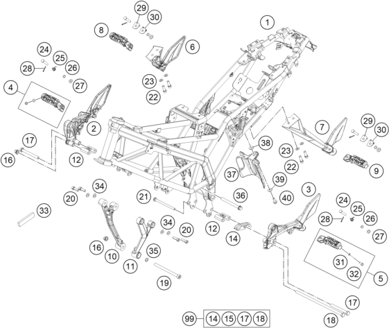 Sprängskiss: Frame – KTM 390 DUKE WHITE ABS CKD 2015