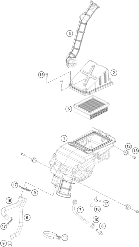 Sprängskiss: Air Filter – KTM 390 DUKE BL. ABS B.D. 15