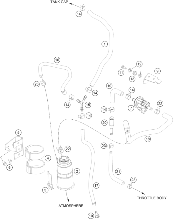 Sprängskiss: Evaporative Canister – KTM 390 DUKE BL. ABS B.D. 16