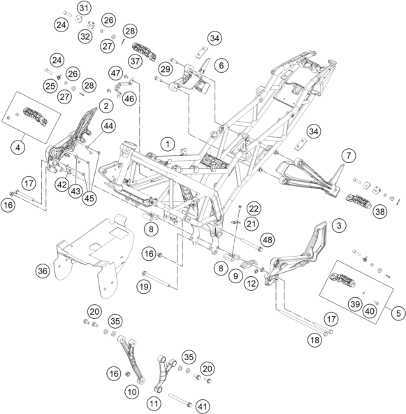 Sprängskiss: Frame – KTM RC 390 WHITE ABS B.D. 14
