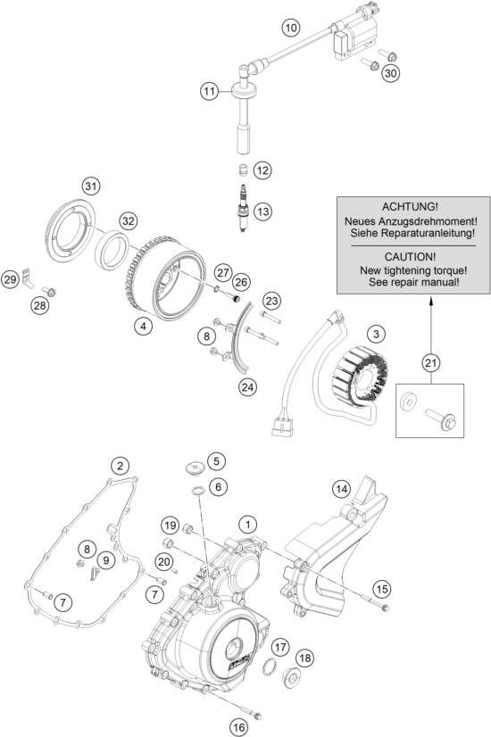 Sprängskiss: Ignition System – KTM RC 390 WHITE ABS CKD 15
