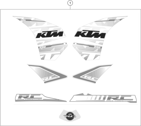 Sprängskiss: Decal – KTM RC 250 WHITE ABS CKD 15