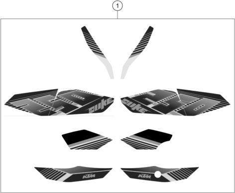 Sprängskiss: Decal – KTM 250 DUKE BL. ABS B.D. 15