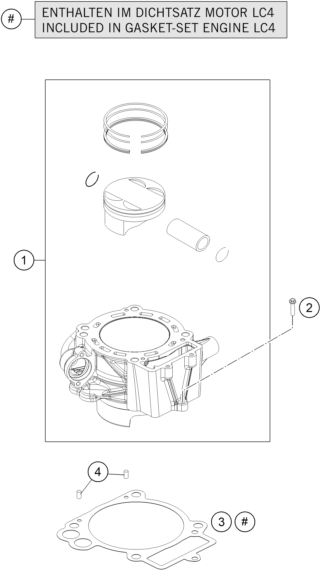 Sprängskiss: Cylinder – KTM 690 SMC R 2 2026