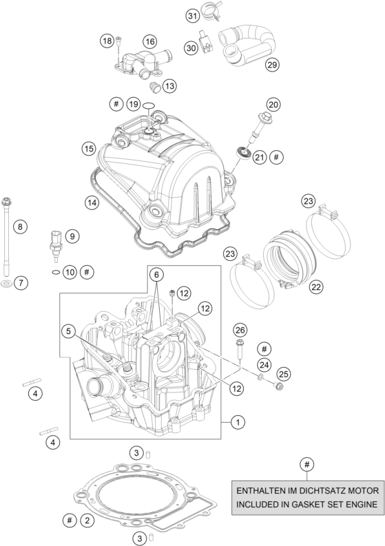 Sprängskiss: Cylinder Head – KTM 690 ENDURO R ABS 2016