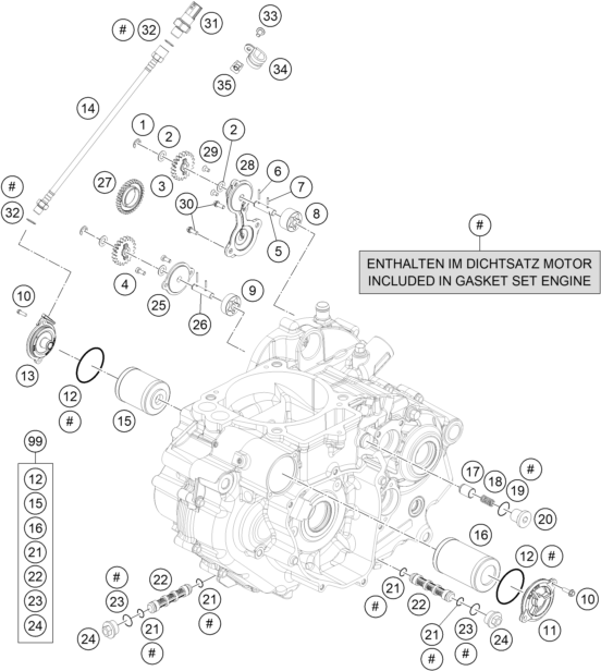 Sprängskiss: Lubricating System – KTM 690 ENDURO R ABS 2016