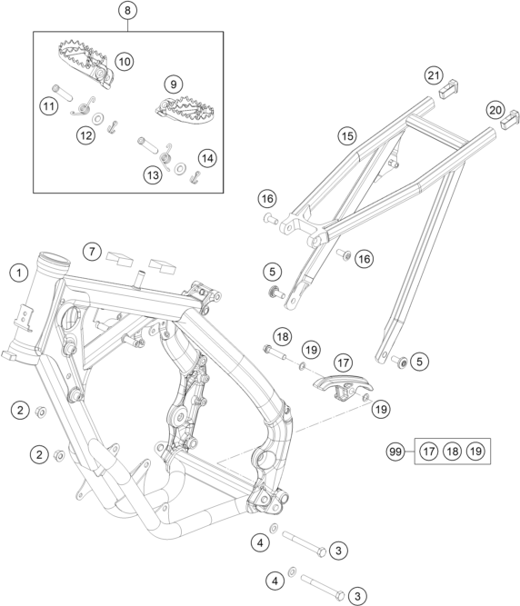 Sprängskiss: Frame – KTM 65 SX 2016