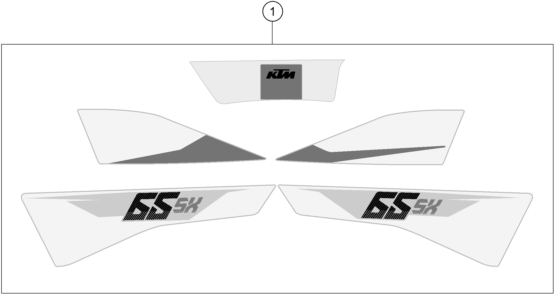 Sprängskiss: Decal – KTM 65 SX 2016