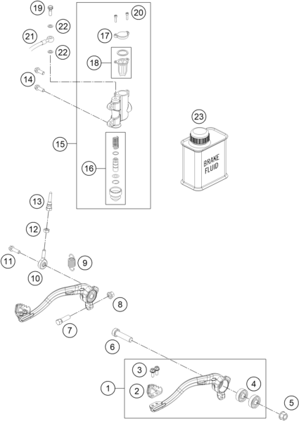 Sprängskiss: Rear Brake Control – KTM 65 SX 2022